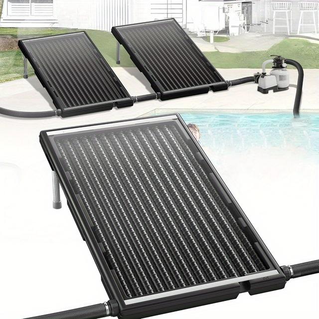 TEMU de calefacción solar para piscinas, dispositivo de calefacción para piscinas, tapete de calefacción solar integrado, ideal para piscinas, jardines y duchas exteriores (111.5X66X65 Cm)