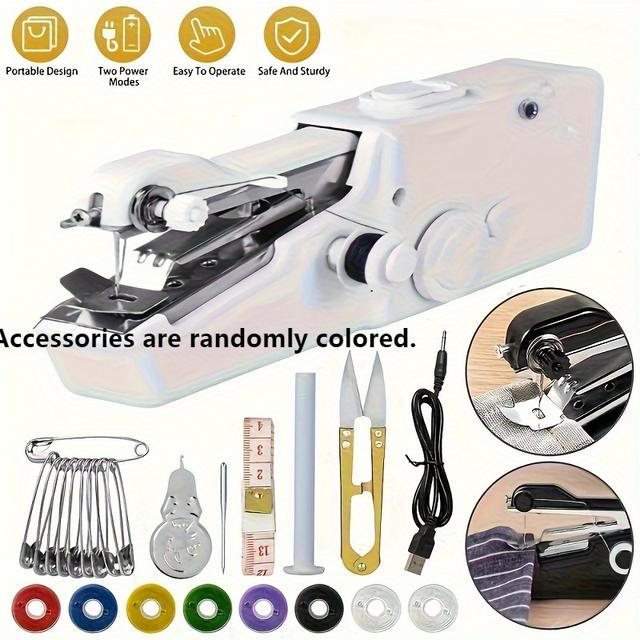 TEMU Mini machine à coudre portable avec alimentation USB, fonctionnement fil, sécurité et durabilité, des accessoires DIY et de voyage