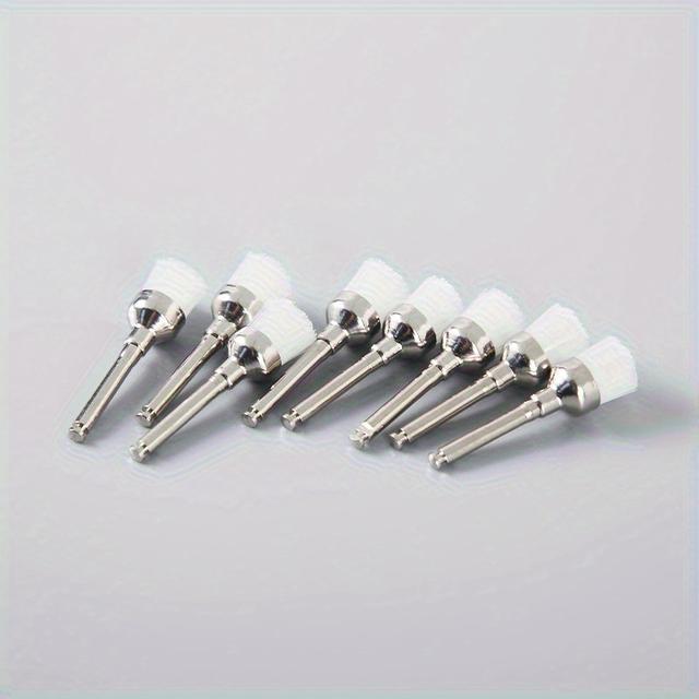 TEMU 20 db Fogászati Polírozó Kefe - Fehér Nylon Lapos Rögzítőfunkciós RA Polírozó Fejek, Egyetlen Használatra Tervezve Fogászati Eljárásokhoz és Felületi Könnyítéshez