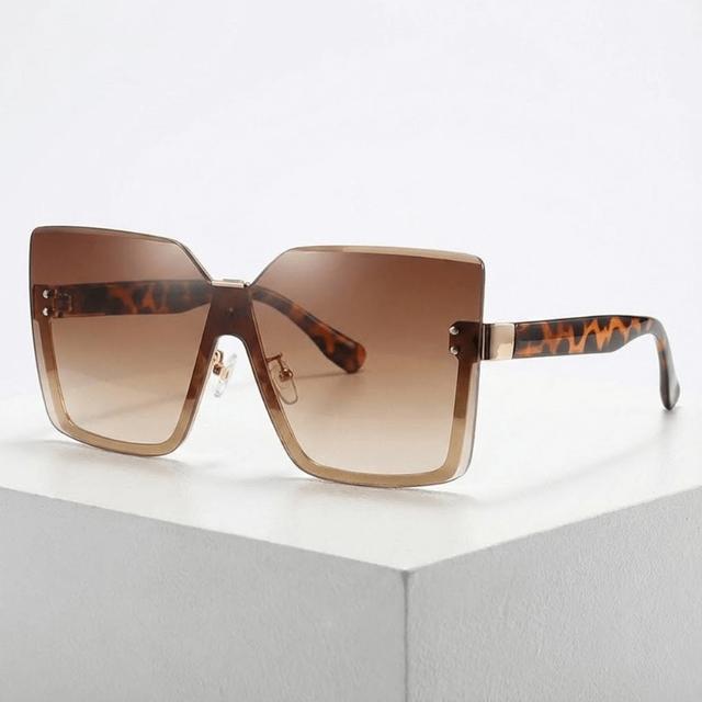 TEMU Y2k Rimless Oversized Fashion Eyewear - Stylish Frameless Colored Glasses - 2000s Retro Style Glasses For Events, Festivals & Urban Fashion - Adorable Trendy Additions