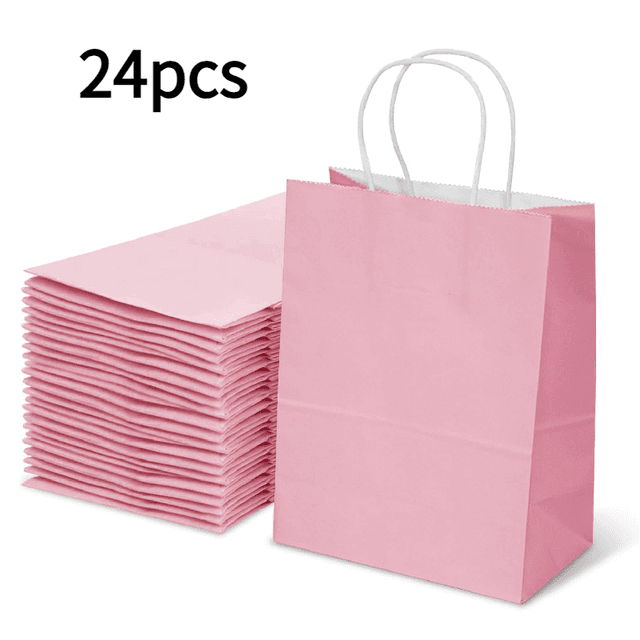 TEMU Set Of 24 Small Gift Bags For Party Favors, Ideal For Birthday Celebrations, Featuring Handles And A