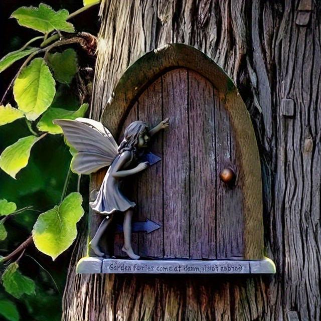 TEMU Door Frame Resin Garden Wall Hanging Succulent Flowers Fairy House Decorative Art Crafts Decoration