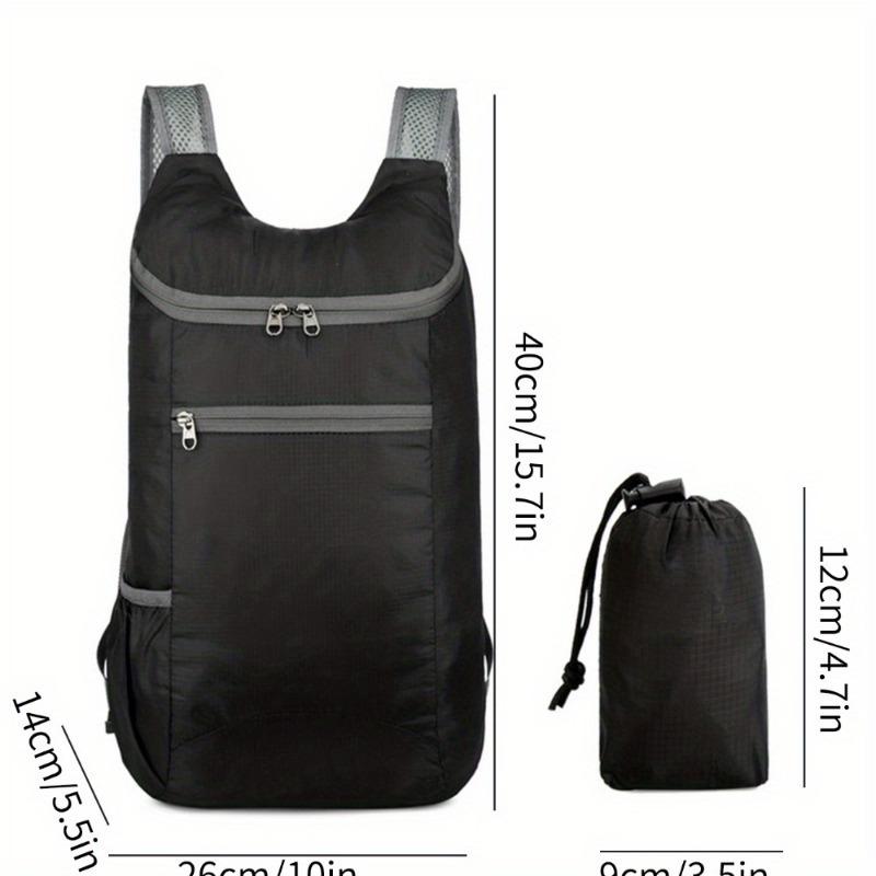TEMU Women's Backpacks 1pc Black Outdoor Folding Bag Lightweight Travel Bag Fitness Sports Backpack Large Capacity Backpack