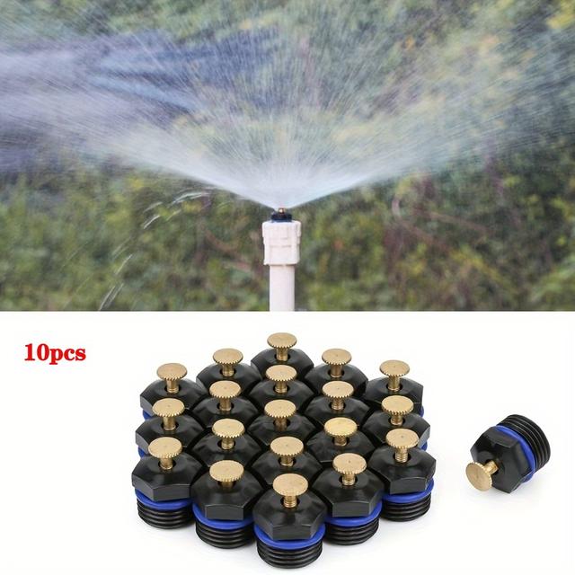 TEMU 10pcs Universal Micro-sprinkler Kit With 360° Adjustable Spray Pattern – Ideal For Agricultural, Garden & Turf Irrigation; Material: Plastic; Style: Fixed Spray