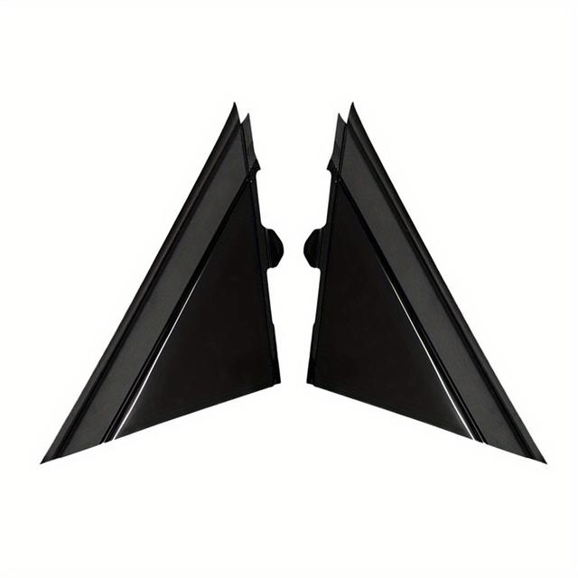 TEMU Black Rearview Mirror Logo Cover Trim Strips For Fiat 500 (2012-2017) - Left & Right Pair, Abs Material, , Durable Protection