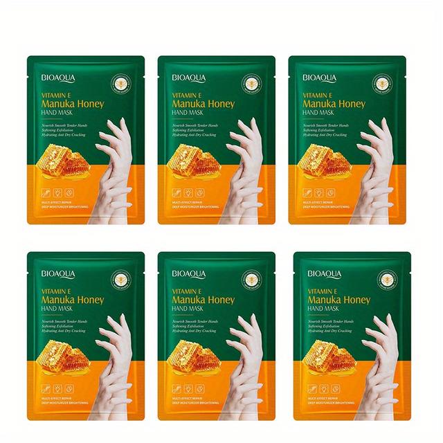 TEMU 6 Pairs Vitamin E And Mango Mask - Deep Moisturizing, Brightening & Softening Dry Light Beige | 1.18oz Per Bottle, With Squalane And Honey, Ideal For Autumn & Winter Care