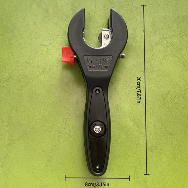 TEMU Cortador de tubos de con un de corte de 1/4" a 1-1/8", diseñado para uso con tubos PPR y PE. Cuenta con un mango giratorio de 360° y un mango de grande ajustable (6 mm-29 mm)