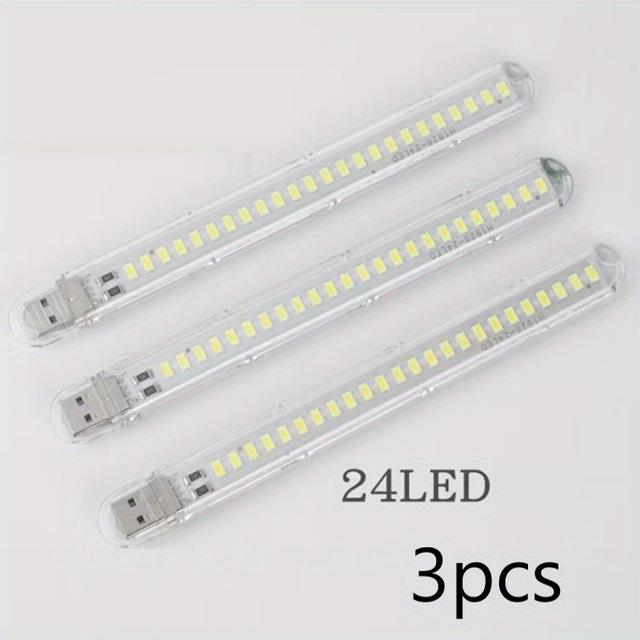 TEMU 3 szt. Lampka kempingowa USB, lampka nocna USB, mini żarówka LED, lampka nocna wtykowa, z 3/8/24 diodami LED, do łazienki, sypialni, czytania, spania, na kemping