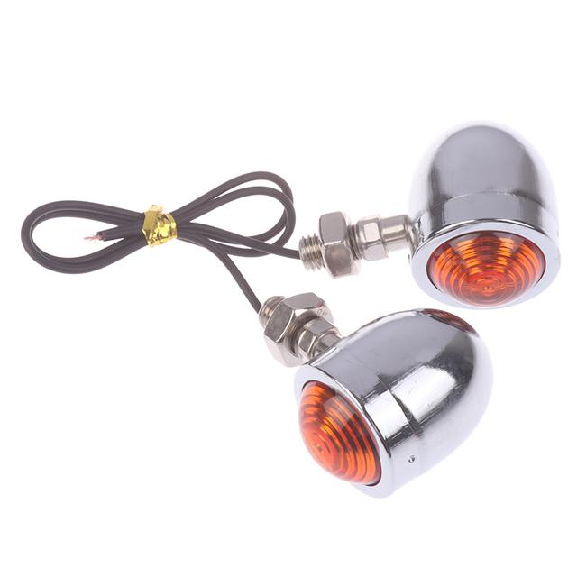 TEMU Sada 2 vintage směrových světel pro motocykly, univerzální 12V jednoduché kabelové směrové světla Racery, bez baterie