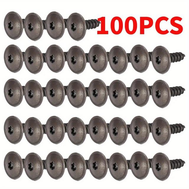 TEMU 100pcs Black Metal Self-tapping Screws, Rivet Fasteners, And Self-tapping Screws For Golf Body - Durable Metal Rivets With Screw Nails For Secure