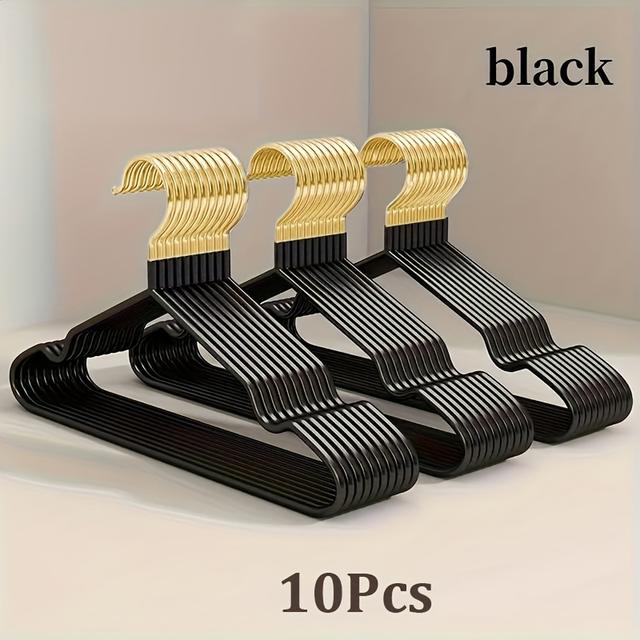 TEMU 10個セット ホーム用ヘビーデューティメタルシャツコートハンガー ステンレス製 衣類ハンガー ポクロムシルバーメタルワイヤーハンガー