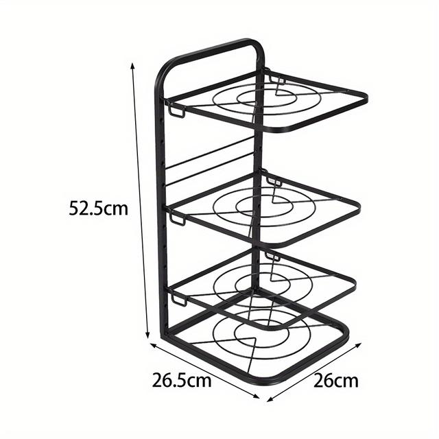 TEMU 4 Tiers Kitchen Rack - Adjustable Wall Mount Or Freestanding Organizer, Space-saving Under Sink Storage Solution (home & Commercial Use)