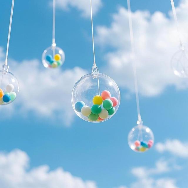 TEMU Ein Set aus 48 Acryl-Hohlkugeln, perfekt zum Füllen und als dekorative Gegenstände für Neujahrsgeschenke, Weihnachtsbäume, , Hochzeiten und Partys - Plastik Ornamente