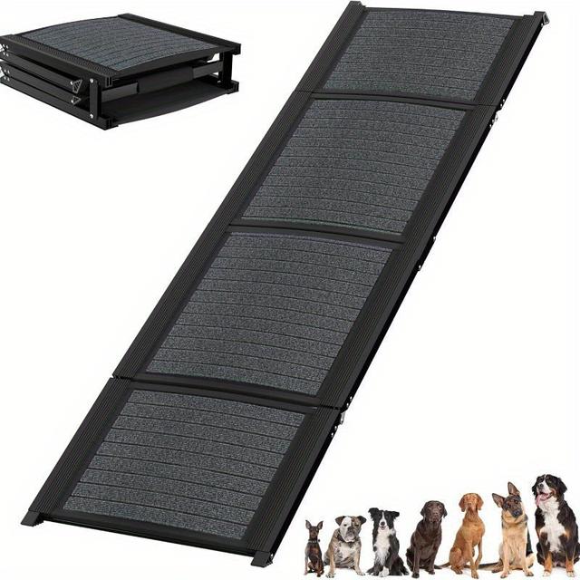 TEMU Rampa plegable para perros de 157 cm, escaleras para perros con tela antideslizante y , rampa de para la entrada de mascotas para perros/gatos/mascotas de 110 kg