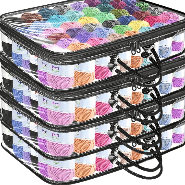 TEMU 3/4pcs Sacs de Rangement Épais Grande , Organisateur Parfait pour Laine, Couettes, de Construction, etc., Solution de Place en PVC Robuste, Idéal pour Articles Saisonnières, Collection et Couture