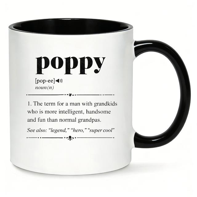 TEMU Ceramic Cup Featuring Dictionary Definition Of 'poppy', On Grandparent's Day, Casual Gatherings In , And With Grandchildren