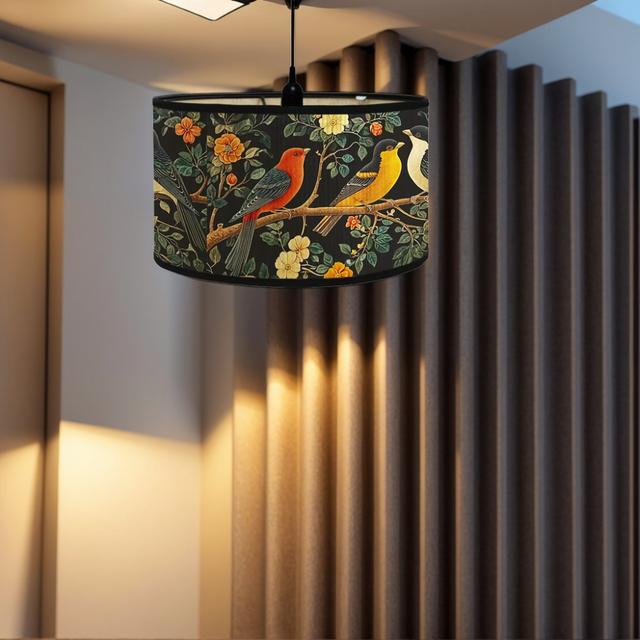 TEMU Bambus-Lampenschirm - Rustikale Wohnkultur Pendelleuchtenabdeckung, Bedruckter Bambusgeflecht-Schirm für Restaurants Bars