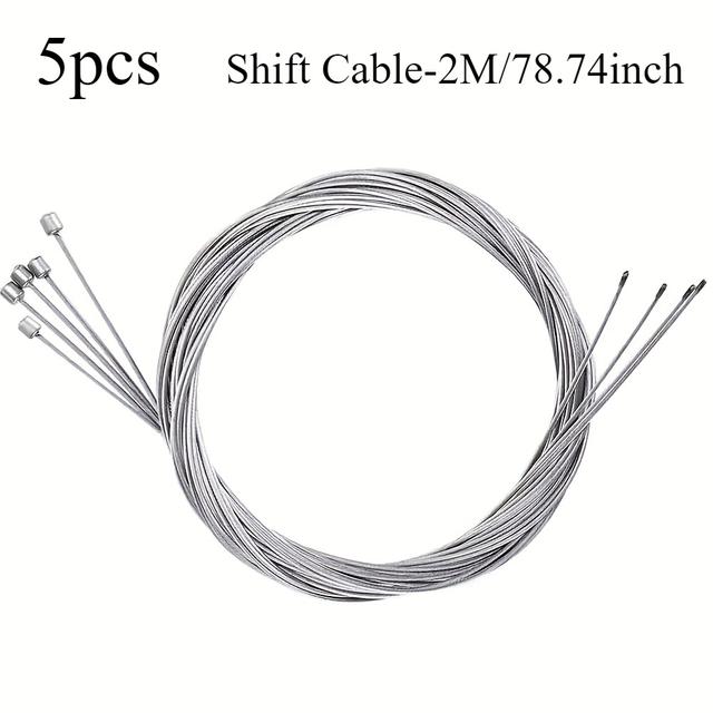 TEMU 5pcs 66.93/ 78.74inch Mtb Bicycle Brake Line Bike Stainless Steel Gear Shift Cable Road Bike Fixed Gear Inner Cable Line Wire