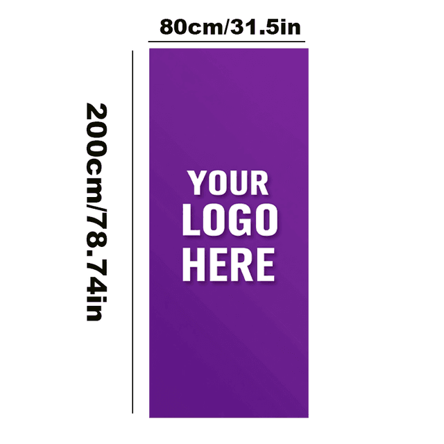 TEMU حامل عرض قابل للتخصيص مقاس 80x200 سم، مصنوع من مادة PET متينة، تصميم بكرة محمول، تركيب عمودي، لا يتطلب شحنًا، يأتي مع حقيبة حمل، مناسب للخدمات الغذائية والترويج والديكور