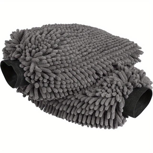 TEMU Set Of 2 Ultra- Gloves For Car Washing, Featuring High-quality Materials In Gray, Blue, Or Green, With A Size Of 7.09 Inches By 11.02 Inches, Without Battery