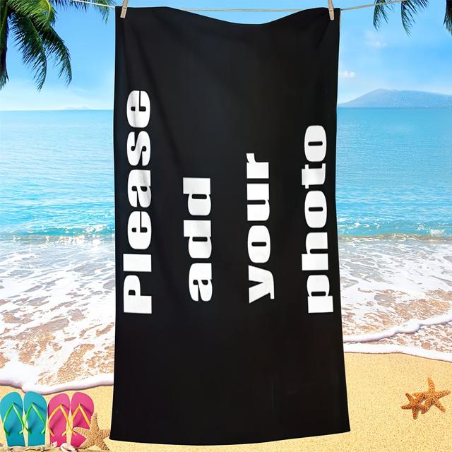TEMU 1 Customized Photo Beach Towel - , Quick-drying, And Lightweight, With Absorbency - Personalized With Your Image - The Beach, Pool, Camping, And Travel - An Ideal Gift For , Beach Blanket.