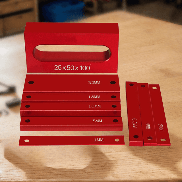 TEMU 9pcs Metric Setup Blocks Height Gauge Set - Precision Setup Bar Blocks With Size Stackable Woodworking Measuring Bars For Carpenter Measuring