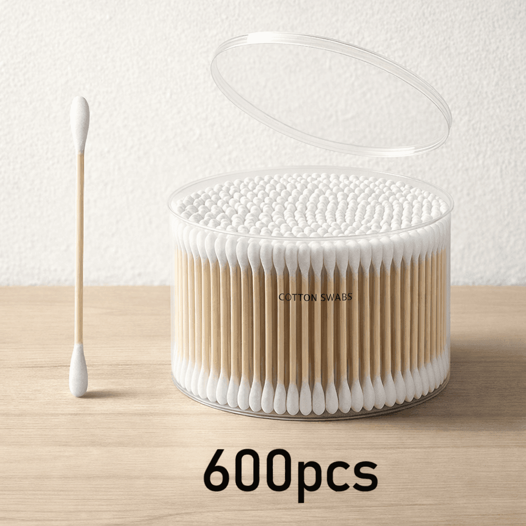 TEMU 600pcs Double-ended Cleaning Swabs, Unscented Swabs For Ear Cleaning, Piercing Care And Makeup Removal