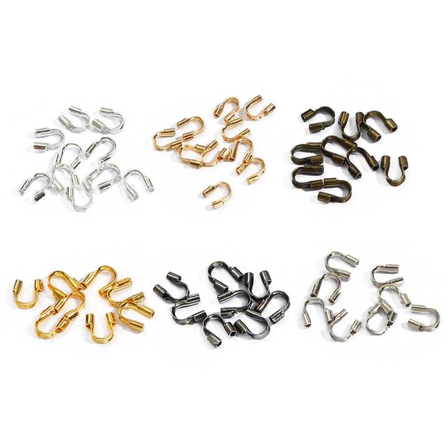 TEMU 300pcs/bag U-shaped Positioning Tube Connector End Positioning Connector Wire Protector For Jewelry Making Findings