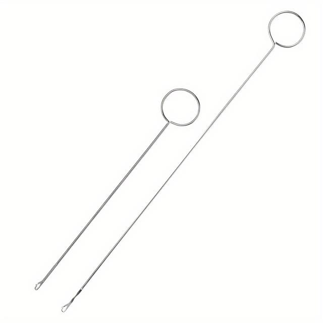 TEMU 2 Paquetes de Rotadores de Bucle de Costura de Acero Inoxidable, de 6,89" y 10,24" de Largo, Hiladores de Cuerdas para Cinturones de Tela y Accesorios de Cuerda de Punto DIY