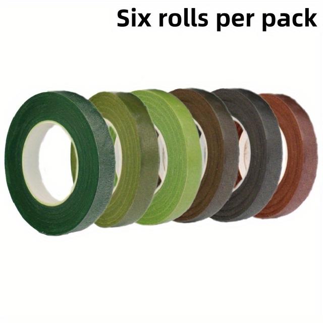 TEMU 6 Rolls Of Gardener Tape, Stem Packaging Tape, 12mm Wide Floral Tape Bouquet Tape, Used For Stem Packaging And Floral Crafts, Wedding Bouquets, Dark Green, Olive Green, Grass Green, Coffee, ,