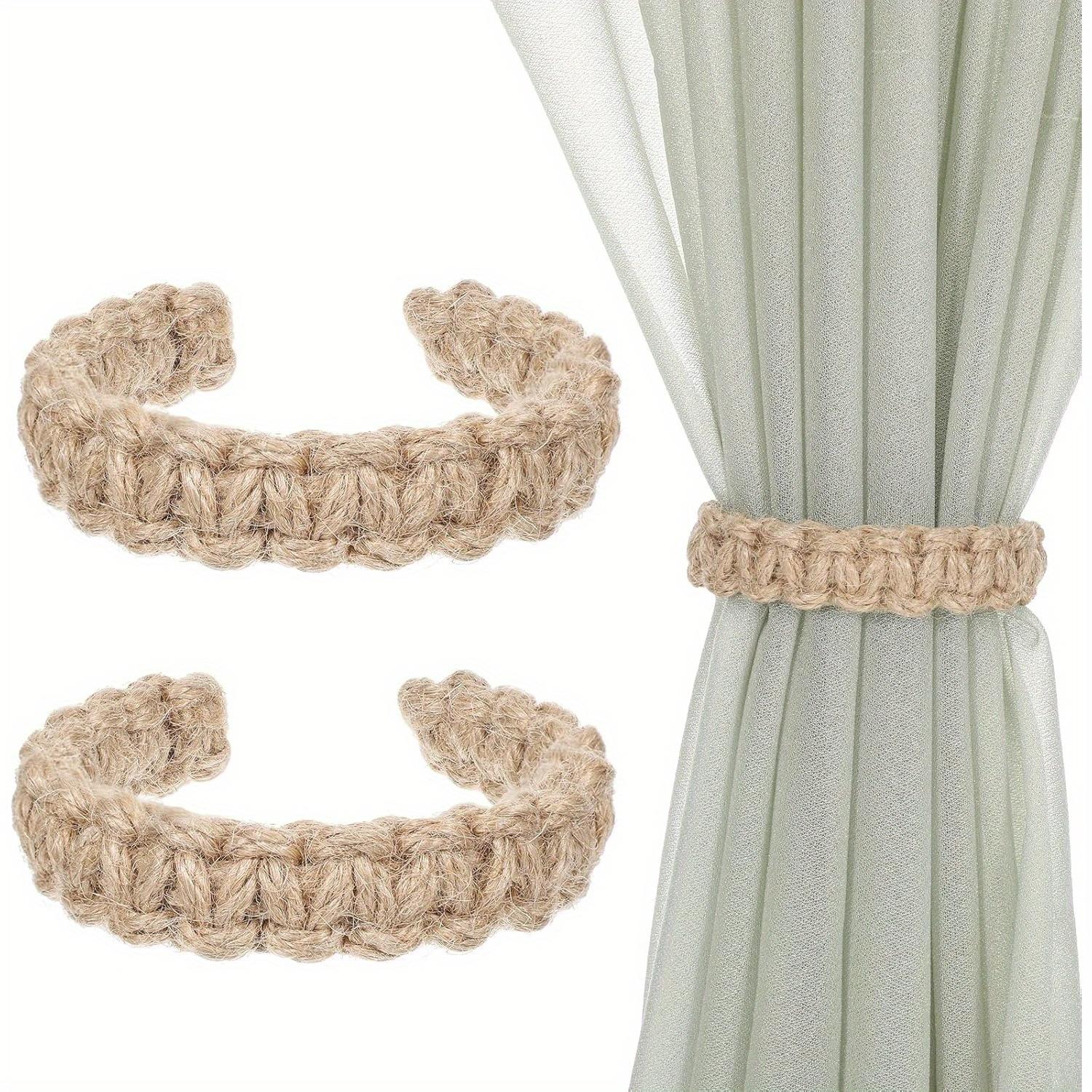 TEMU 2pcs Puukoot Curtain Tiebacks Suitable For Boho Farmhouse Rustic Drapes - Adjustable Holdbacks With Braided, Indoor/outdoor Use, Color Matches Window Treatment Decor