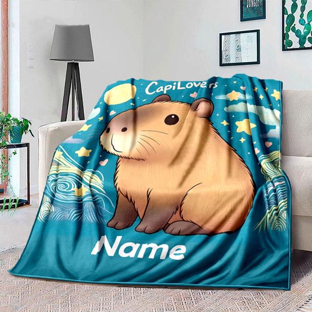 TEMU 1pc Customizable Blanket - Personalized Capilovers , Flannel Fleece, , Tear-, Knitted For Bed, Sofa, - For Christmas &