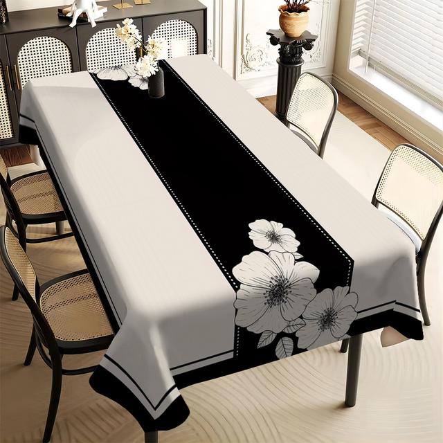 TEMU 1 peça, Toalha de com Estampa e Tema Floral Moderno, , Adequada para Mesas, Festas Festivas, Restaurantes, Decoração de Cozinha Doméstica