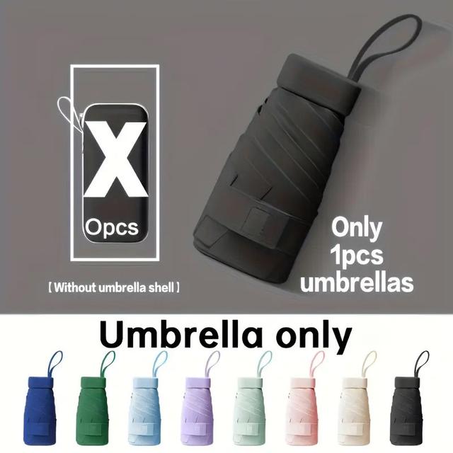 TEMU Multiple Colors Portable Travel Umbrella, Six-fold Manual Sun Protection Mini Parasol - Fashionable, Uv-resistant, Hand Opening With Rubber Handle, High Quality Pocket-sized For All S