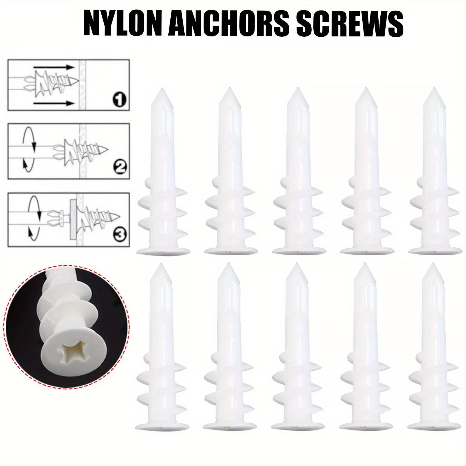 TEMU 900pcs Self-drilling Nylon Anchors For Drywall - No Pre-drill Required, Plasterboard & Gypsum Wallboards