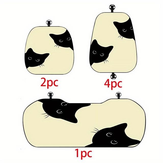 TEMU 4/7, Silhouette Cat Pattern Car Seat Cushions, Keep Your Car Clean And Stylish, Practical And Stylish Interior Protection, Add To The Car, Suitable For Car Seat Cushions Of For All Models