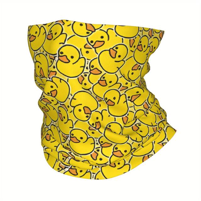 TEMU Gelbes Gummienten Druck Schal Halstuch Gesichtsmaske - Weiches Polyester, Leicht & Atmungsaktiv, Vielseitiges Modeaccessoire für Alle Jahreszeiten