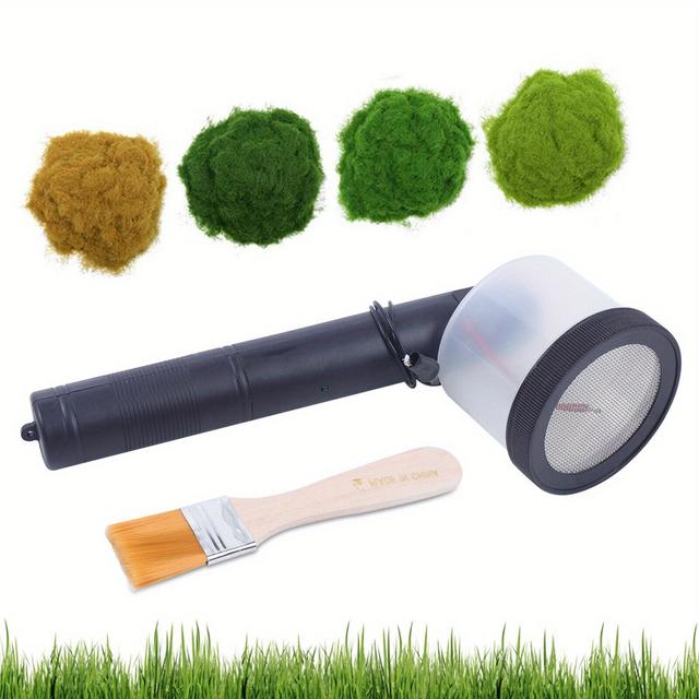 TEMU Mini Static Grass Flocking Applicator With Non-slip Handle Flocking Machine For Diy Grassing Device Landscaping Scenic Modelling Sand Table