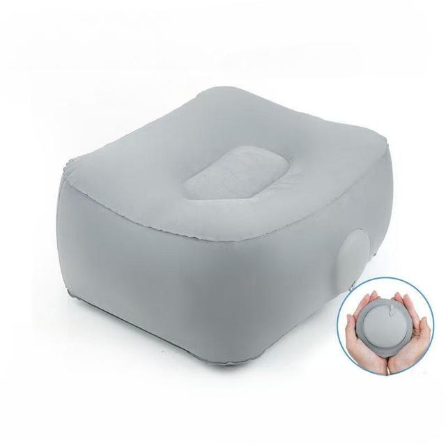 TEMU 1 Stück Aufblasbare Fußstütze, Schnell aufpumpbarer Reise-Fußkissen ohne Luftpumpe, Ideale tragbare faltbare Fussmatte für Flugzeug, Konzerte, Camping Angeln
