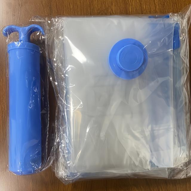 TEMU 8pcs Large 40x60 Inch Vacuum Storage Bags With Hand Pump | Heavy Duty, Dust Proof Sealed Zipper | Space Saving Clothes Organizer For Moving, College Dorm (extra Thick Plastic)