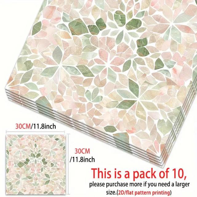 TEMU 10pcs Exquisite Art Pattern Pvc Floor Stickers | Self-adhesive Wall And Floor Decorative Stickers For Living Room, Bedroom, Kitchen - Create Fashionable Floors And Walls