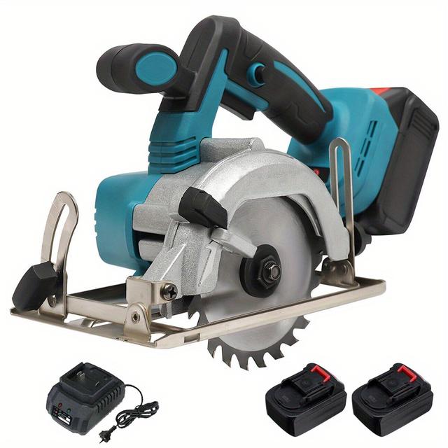 TEMU Portable Circular Saw - 5" Blade, 4500 Rpm, 0-45° Cutting Angle, 18v Brushless Motor Suitable For Wood & Metal Cutting