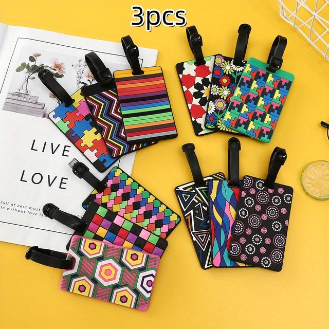 TEMU 3pcs Mixed, Easy-to-identify Luggage Tags For Luggage, Handbags, Travel Suitcases, Travel Accessories