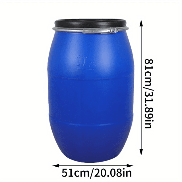 TEMU Fût en plastique épaissi de 125L avec anneau double et couvercle