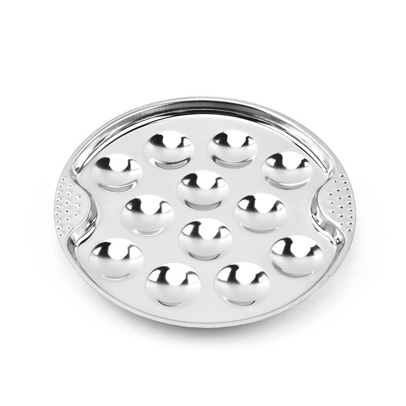 TEMU 1pc Stainless Steel Oyster Plate Snail Plate Conch Plate Oyster Steaming Plate Restaurant Bbq Plate Oyster Plate Soy Sauce Seasoning Plate