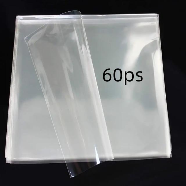 TEMU 12인치 바이닐 레코드 보호 슬리브 60/100개입 - 레코드 세트 보호를 위해 특별히 디자인된 투명 플라스틱 보관 백, 내구성이 뛰어나고 재사용 가능, 음악 애호가에게 적합. 내구성이 뛰어난 플라스틱으로 제작되었으며 바이닐 레코드 보관에 적합합니다.