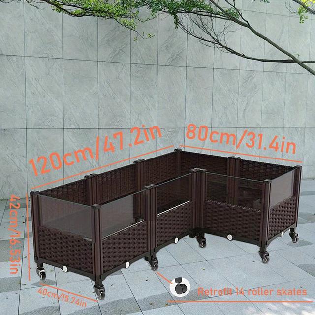 TEMU 1pc Oversized 47.2in Reptile Terrarium With 14 Wheels & 5 Transparent Panels - Multi-level Turtle For Landscaping, Yellow- Turtles, Easy-, No Electricity Needed, Turtle Habitat | Wavy Texture