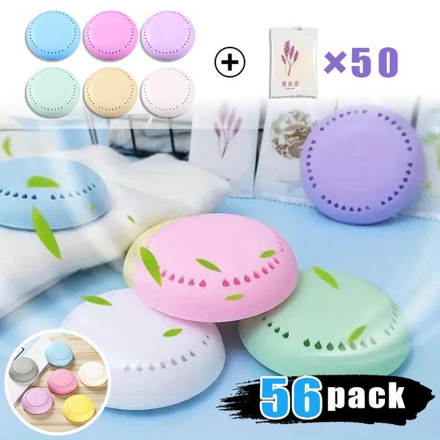 TEMU 18/56pcs Household Sachets, Suitable For Wardrobes And Drawers, 50 Replacement Cores, Clothing Sachets For Drawers, Wardrobes, Rooms, Bathrooms, Cars, Durable (lavender)