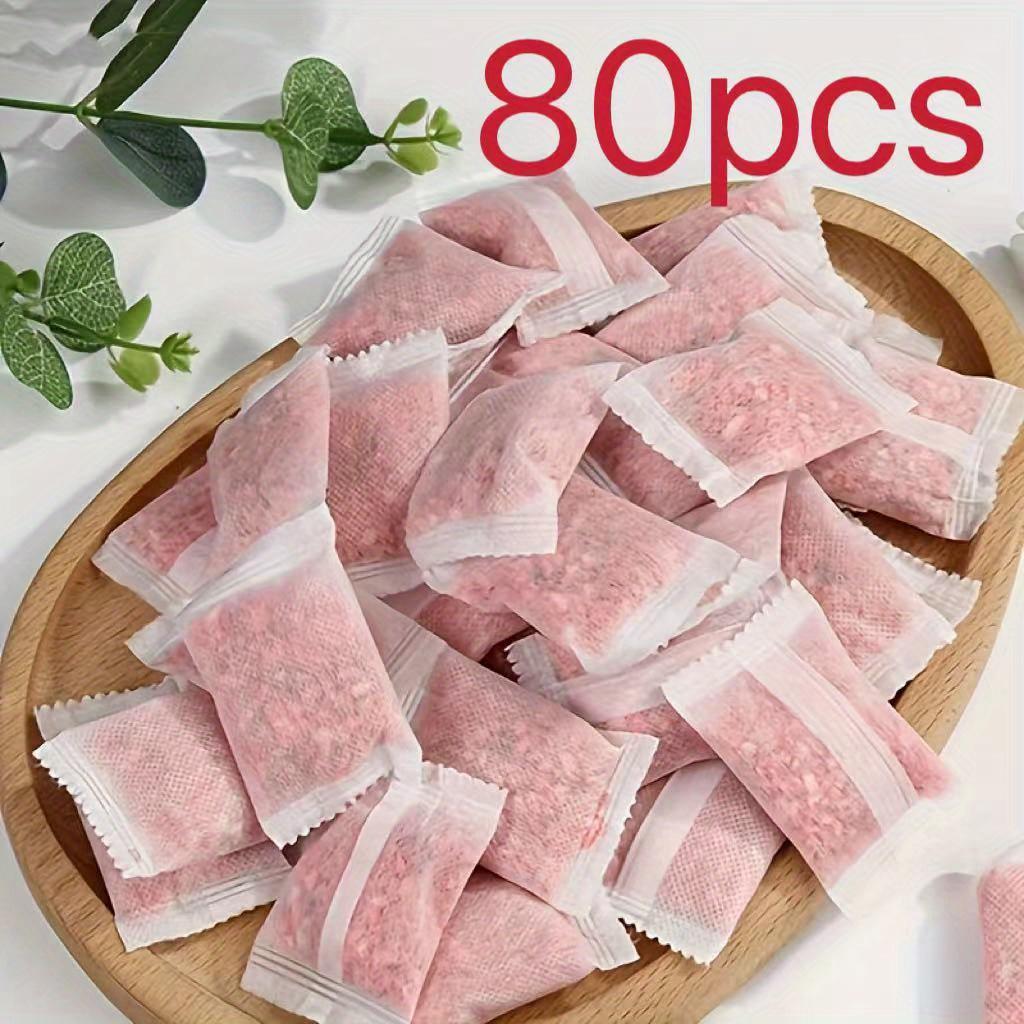 TEMU 80pcs Rose Fragrance, Long-lasting Scent, Suitable For All , Moisture-absorbing Bag, Air, Suitable For Home Use.