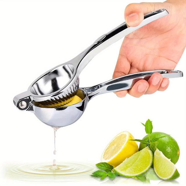 TEMU Stainless Steel Lemon Squeezer Manual Citrus Juicer Dishwasher Safe Citrus Press Durable Resistant Ergonomic Effortless Maximum Juice Extraction For Lemons Oranges More